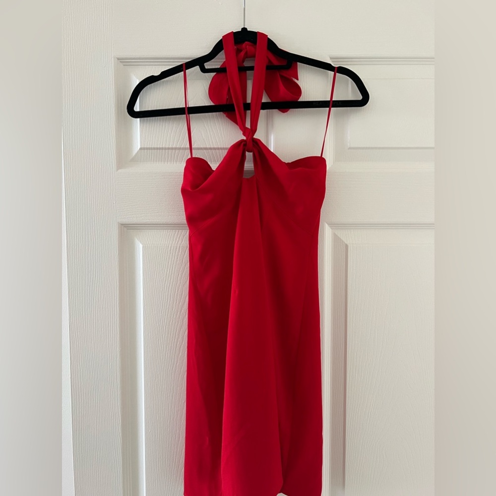 NWT Abercrombie Knot-Front Cutout Halter Mini Dress